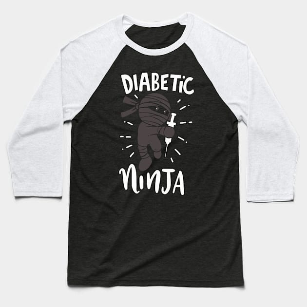 Diabetic Ninja Baseball T-Shirt by Shirtbubble